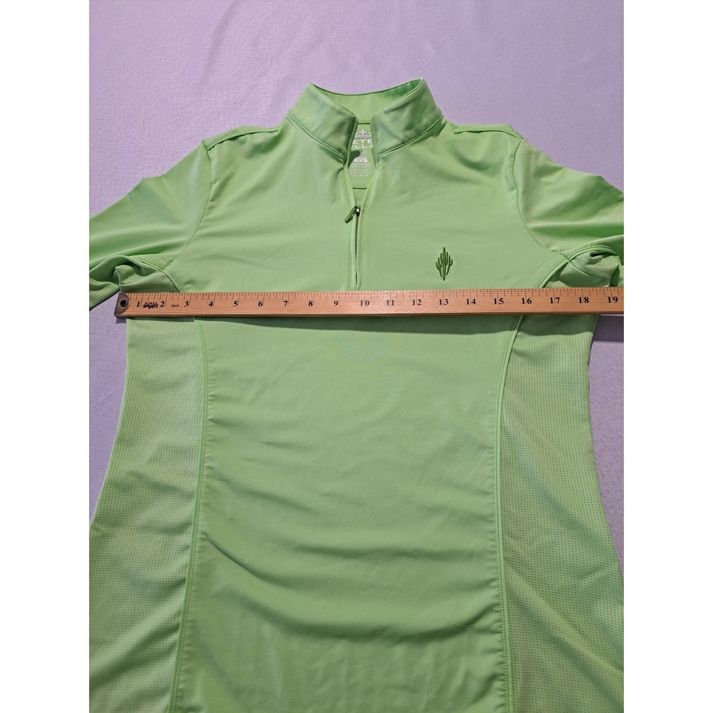 Peter Millar E4 Womens Lime Green 1/4 Zip Cactus Logo Golf Pullover Size M - Picture 5 of 7